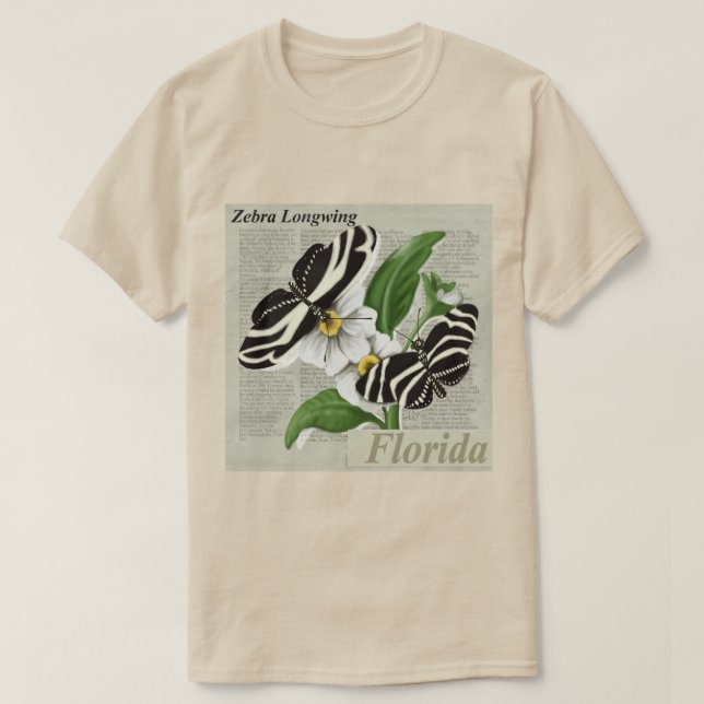 Camiseta Flórida Zebra Longwing (Frente do Design)