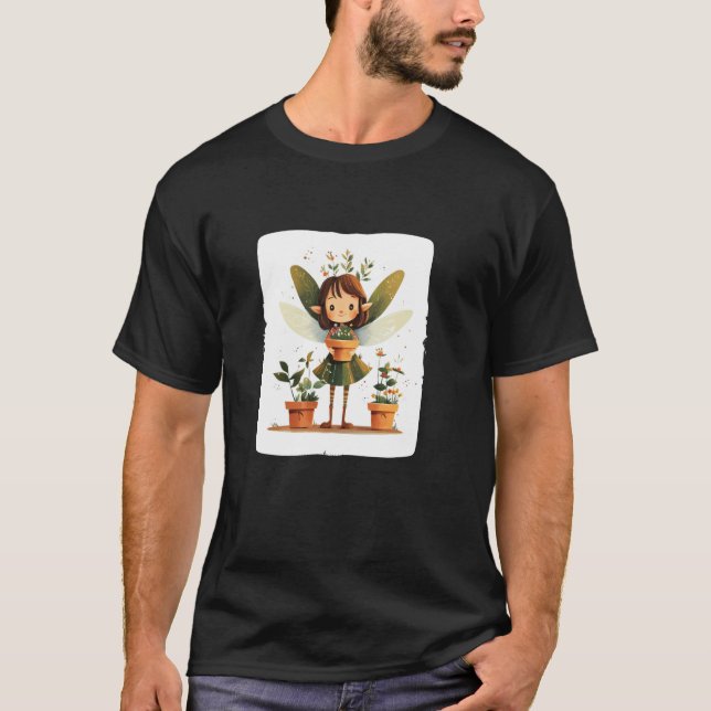 Camiseta Florindo com Design de Jardineiro de Fadas Mágicas (Frente)