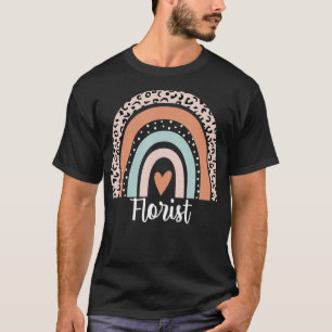 Camiseta Florist Rainbow Leopard Engraçado Florista Aprecia