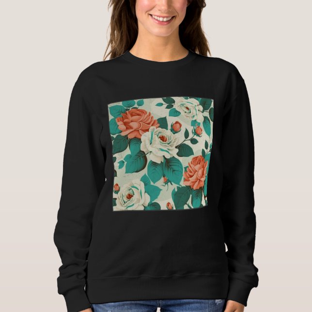 Camiseta Florist Roses Pattern Illustration Flowers Leaf Wo (Frente)