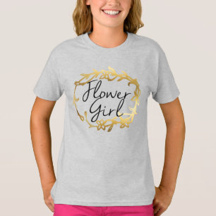 Camiseta Florista floral dourado chique