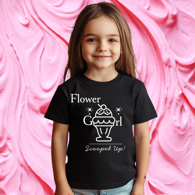 Camiseta Florzinha de Sorvete Retro Combinando (Retro Ice Cream Flower Girl Scooped up Matching T-Shirt)