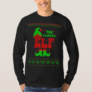 Camiseta Flossing Elf Family Combinação Feia Christma