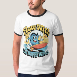 Camiseta Flow With The Happy Waves Surf Style Men’s Tee
