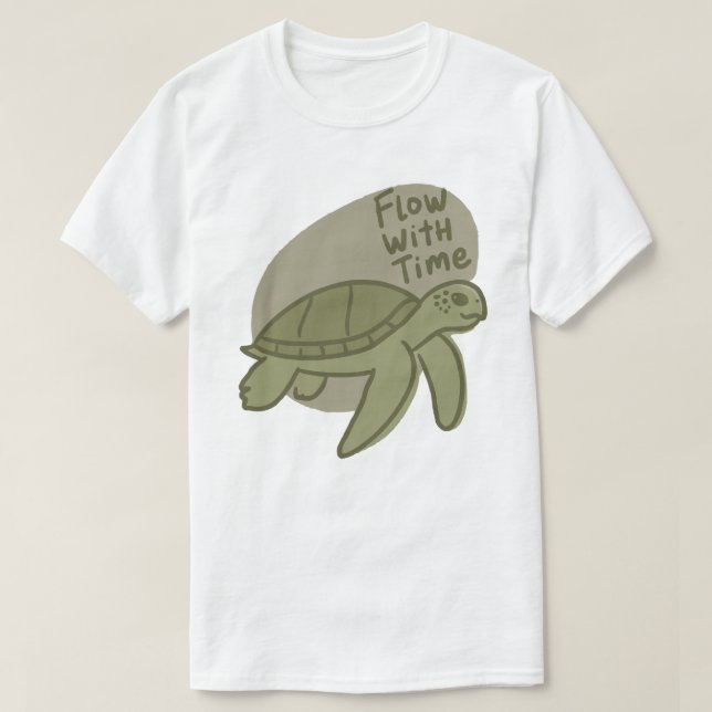 Camiseta Flow With Time Sea Turtle Illustration (Frente do Design)