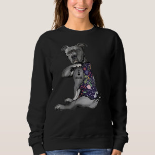 Camiseta Flowbull Eu Amo Mamãe Hippie Dog Pitbull