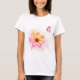 Camiseta  Flower and a butterfly