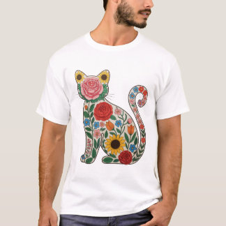 Camiseta Flower Cat Wildflowers Kitten Lover