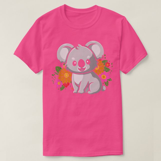 Camiseta Flower Koala Bear - Australia Animals Floral Koala (Frente do Design)