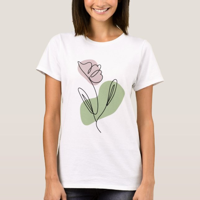 Camiseta Flower Line Art (Frente)