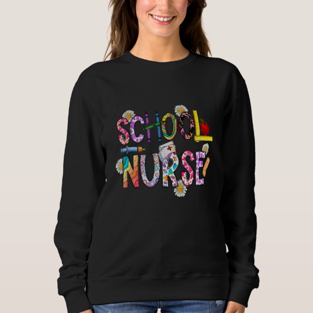 Camiseta Flower Medical Patch Nursing leopard Day Of School (Frente)