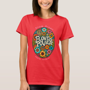 Camiseta Flower Power Retro Vintage 60's Custom