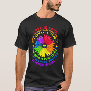 Camiseta Flower Rainbow Human Black Lives Rights Science Lg