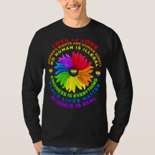 Camiseta Flower Rainbow Human Black Lives Rights Science Lg