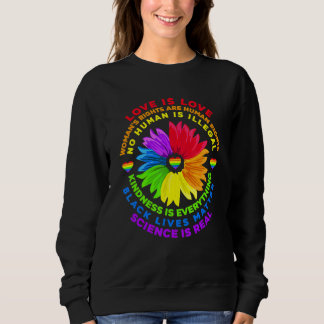 Camiseta Flower Rainbow Human Black Lives Rights Science Lg