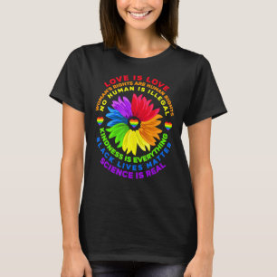 Camiseta Flower Rainbow Human Black Lives Rights Science Lg