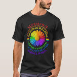 Camiseta Flower Rainbow Human Black Livres Rights Science L<br><div class="desc">Flor Rainbow Human Black Vive Direitos Ciência do Orgulho LGBT.</div>
