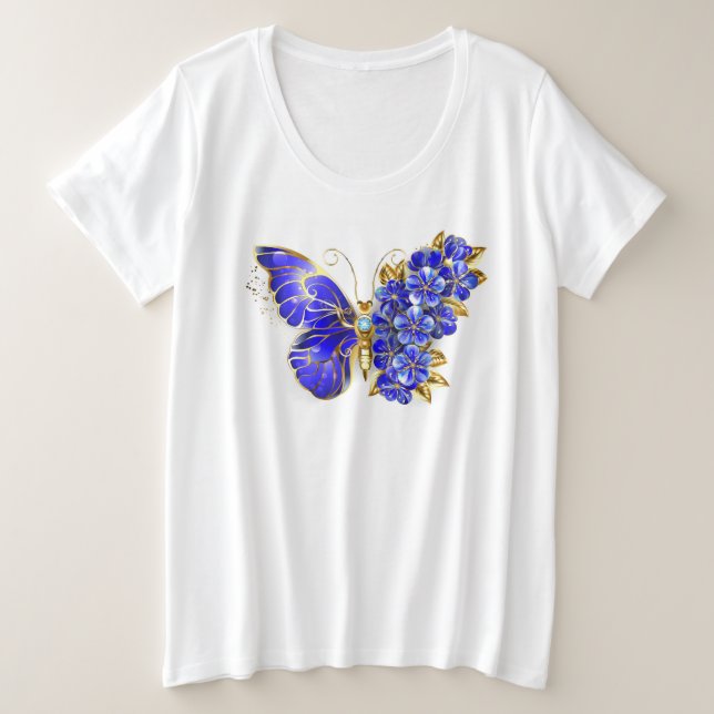 Camiseta Flower Sapphire Butterfly (Frente do Design)