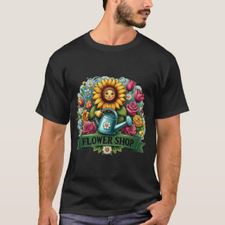Camiseta Flower Shop Sunflower with Watering Can