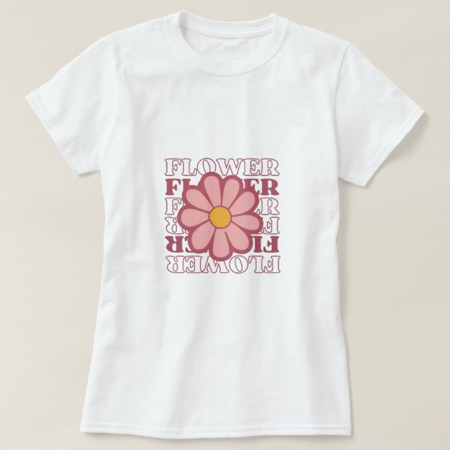 Camiseta flower t shirt deisgn girl (Frente do Design)