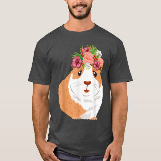 Camiseta Flower Wreath Guinea Pig Clothing Gift