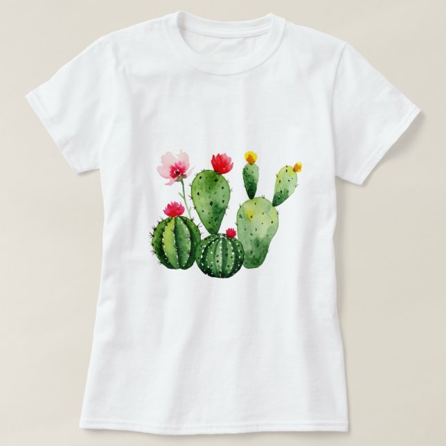 Camiseta  Flowering cacti (Frente do Design)