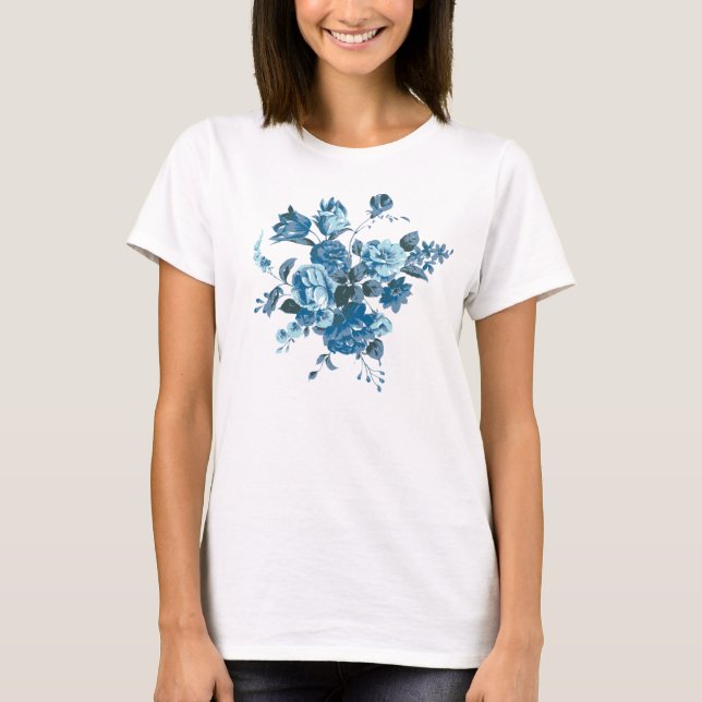 Camiseta flowers blue bouquet (Frente)