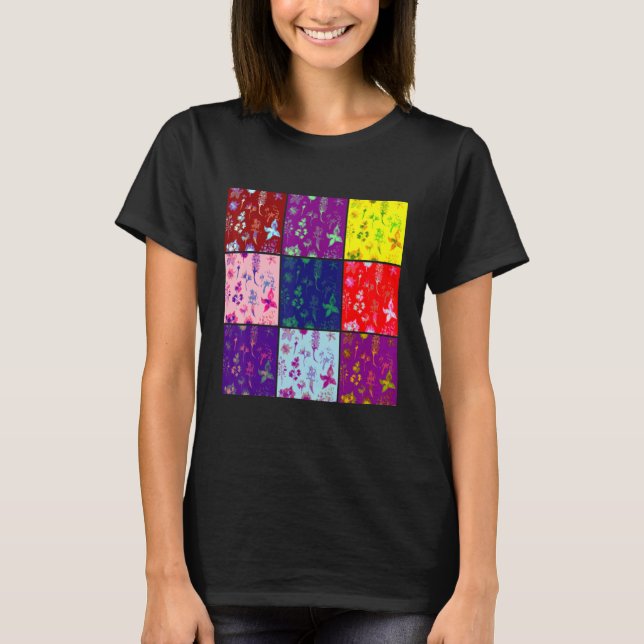 Camiseta Flowers Squares Art (Frente)