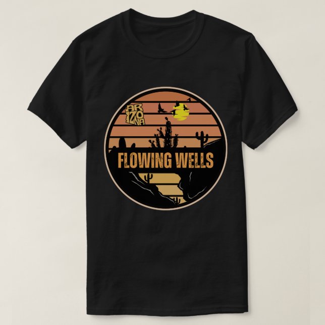 Camiseta Flowing Wells, Arizona (Frente do Design)