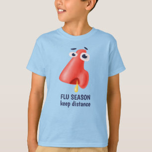 Camiseta Flu Season Keep Distance Funny Nose Kids