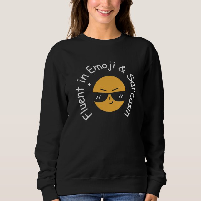Camiseta "Fluente em Emoji e Sarcasmo" (Frente)