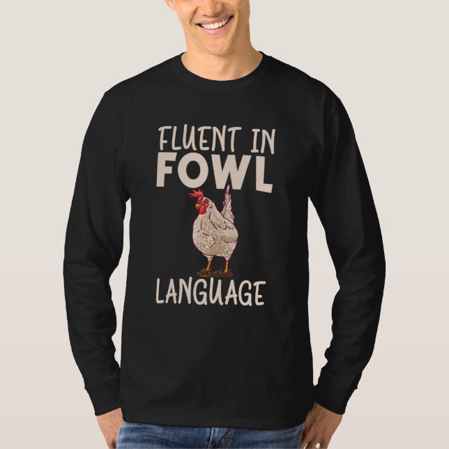 Camiseta Fluente Em Língua Fowl No Frango (Frente)