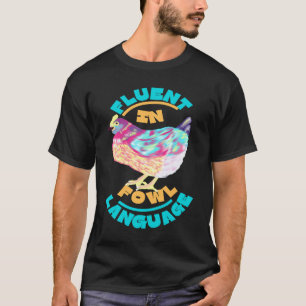 Camiseta Fluente Em Linguagem De Ave Cores Vibrantes Frango