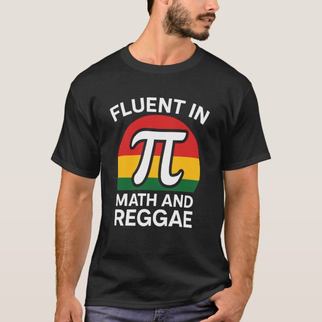 Camiseta Fluente em Matemática e Reggae Pi 3.14 Engraçado M (Frente)