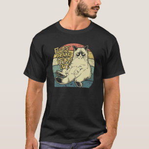 Camiseta Fluff Em Volta E Descubra Gato Mal-Humorado Sarcás
