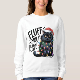 Camiseta "Fluff You" Engraçado Luzes Negras de Natal