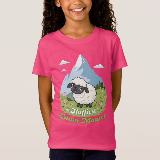 Camiseta Fluffiest Lawn Mower – Adorable Blacknose Sheep (Frente)
