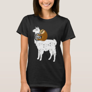 Camiseta Fluffy Animal Sloth Riding Llama for Kids