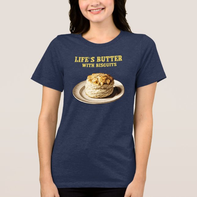 Camiseta Fluffy Biscuit em uma Prata, Biscoitos da Manteiga (Frente)