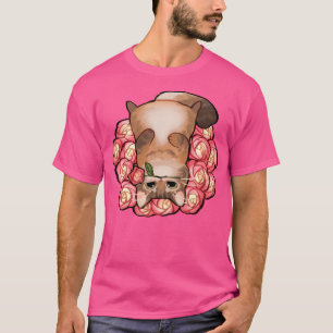 Camiseta Fluffy Honey Cat Com Rosas