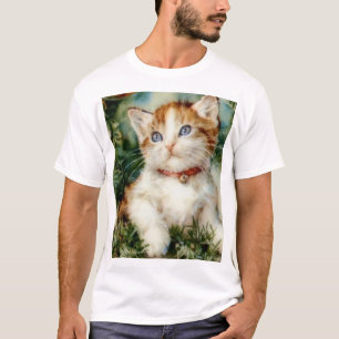Camiseta Fluffy natal cat Watercolor