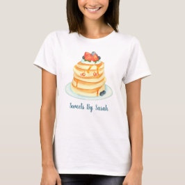 Camiseta Fluffy Pancakes Com Xarope, Fruta E Creme De Mapea