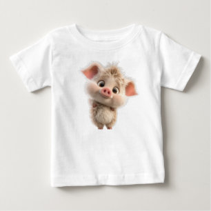 Camiseta Fluffy Piglet com olhos grandes