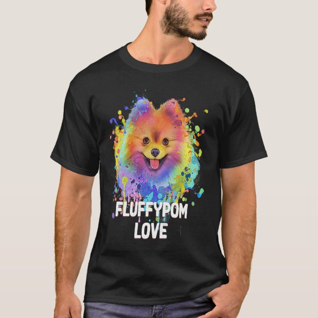 Camiseta Fluffypom Love  Pomeranian Humor Pom Pom Animal Pu (Frente)