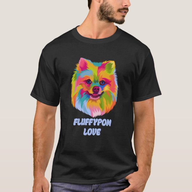Camiseta Fluffypom Love Pomeranian Humor Pom Pom Animal Pun (Frente)