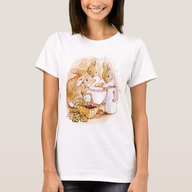 Camiseta Flúpsia Mopsy E Cottontail Beatrix Potter (Frente)