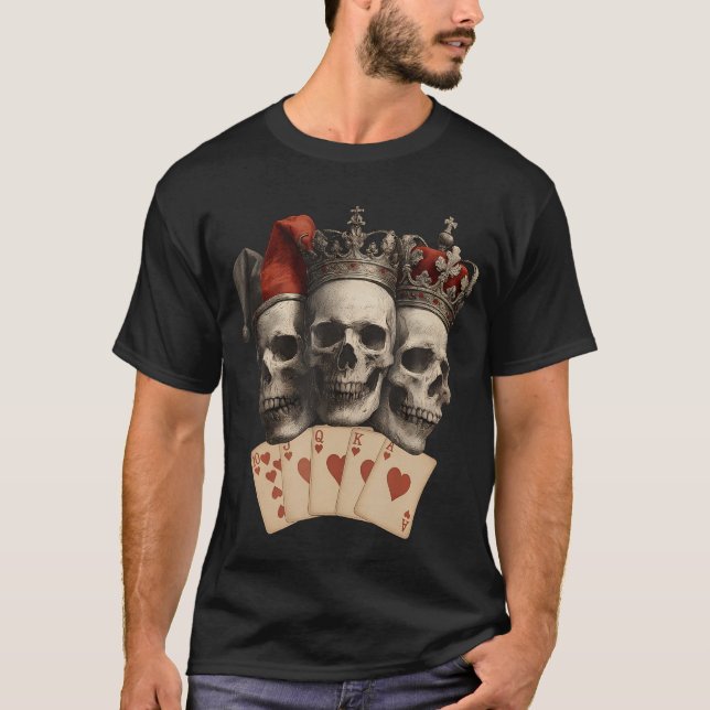 Camiseta Flush Real Skull Joker Rei Rainha Copas (Frente)