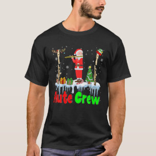Camiseta Flute Crew Papais noeis Tocando Instrumentos Music