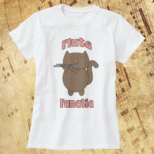 Camiseta Flute Fanatic Brown Cat