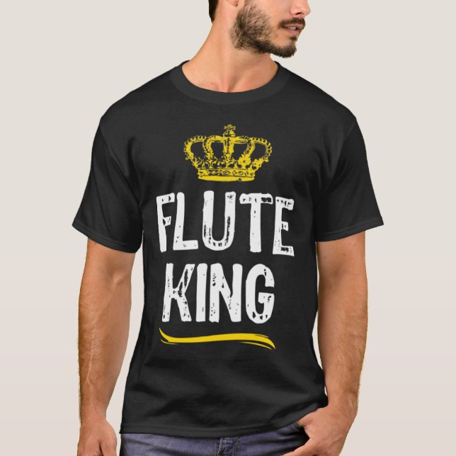 Camiseta Flute King Men Boys Player  Cool Flutist (Frente)